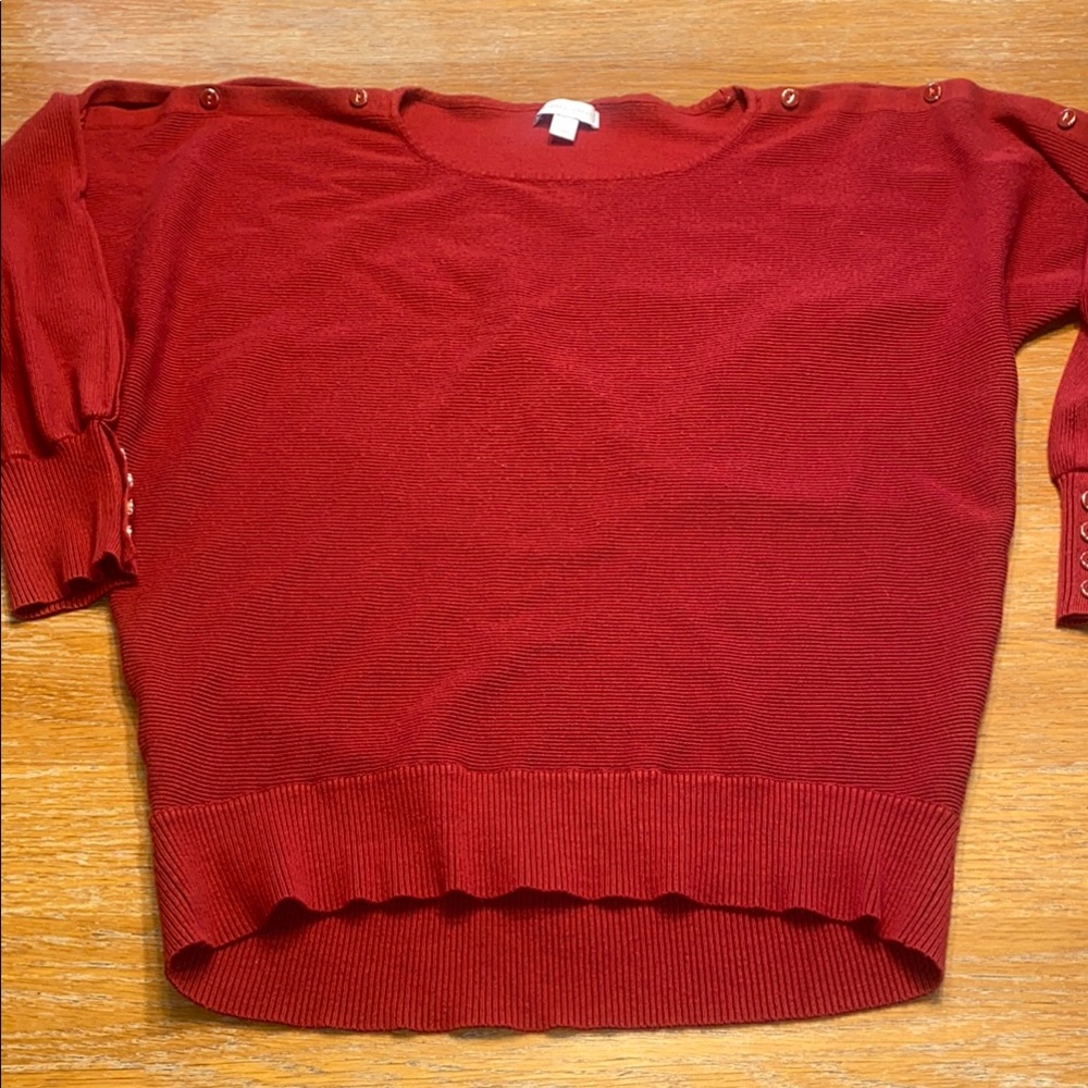 New York & Company Red Crew Neck Sweater